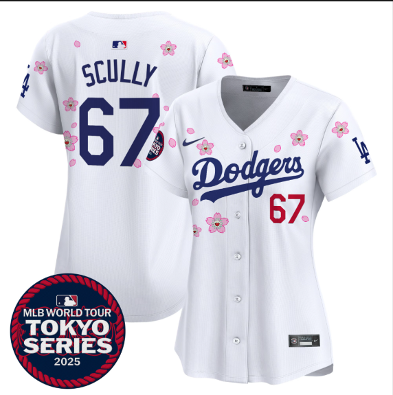 Women Los Angeles Dodgers #67 Scully Tokyo Series 2025 white Limited Stitched Jersey